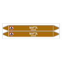 Značení potrubí, nafta,2 ks, 450 × 52 mm